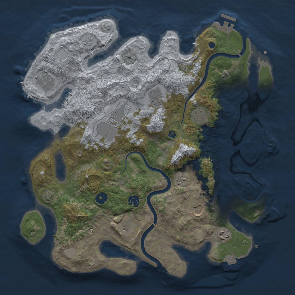 Rust Map: Procedural Map, Size: 3800, Seed: 8896319, 15 Monuments