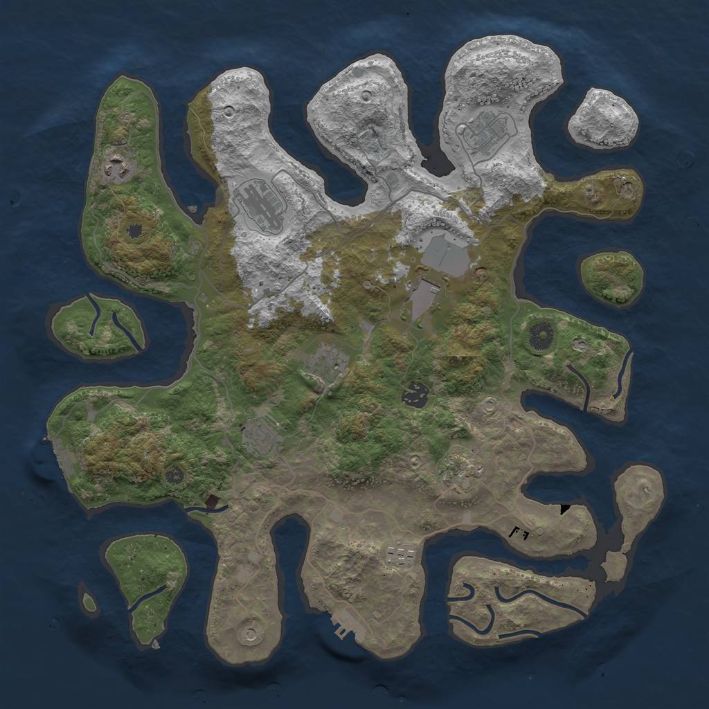 Rust Map: Procedural Map, Size: 4000, Seed: 1659352403, 14 Monuments