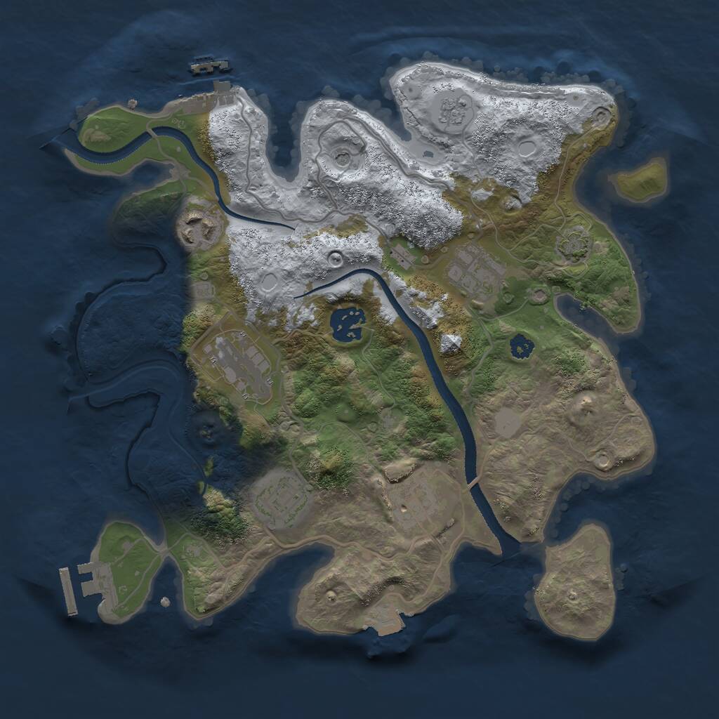 Rust Map: Procedural Map, Size: 3000, Seed: 58438532, 12 Monuments