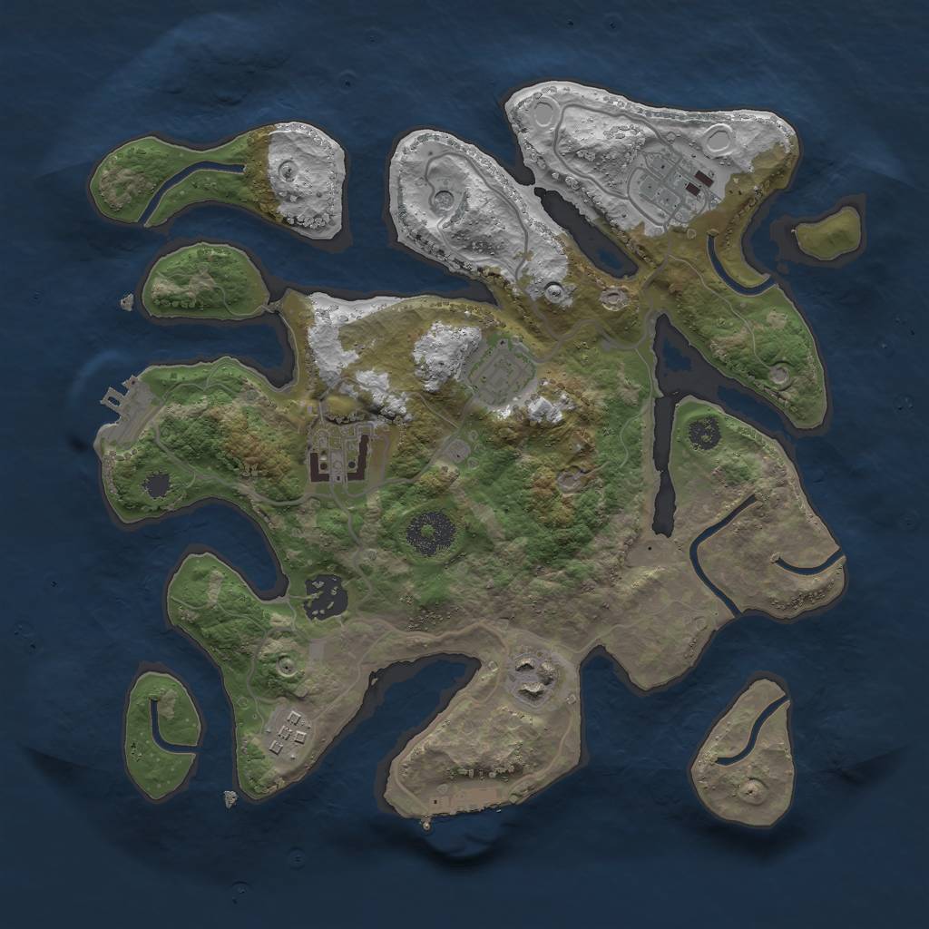 Rust Map: Procedural Map, Size: 3000, Seed: 58438532, 14 Monuments