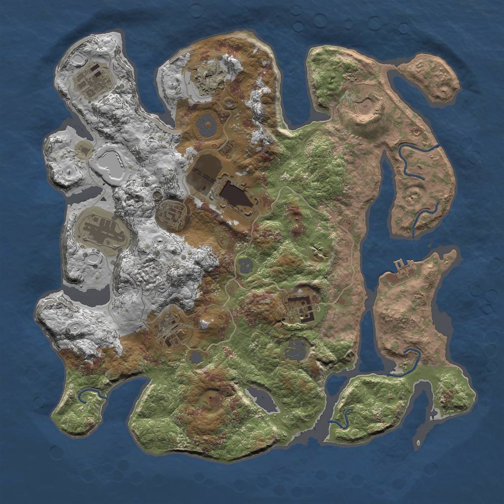 Rust Map: Procedural Map, Size: 3500, Seed: 1314, 14 Monuments