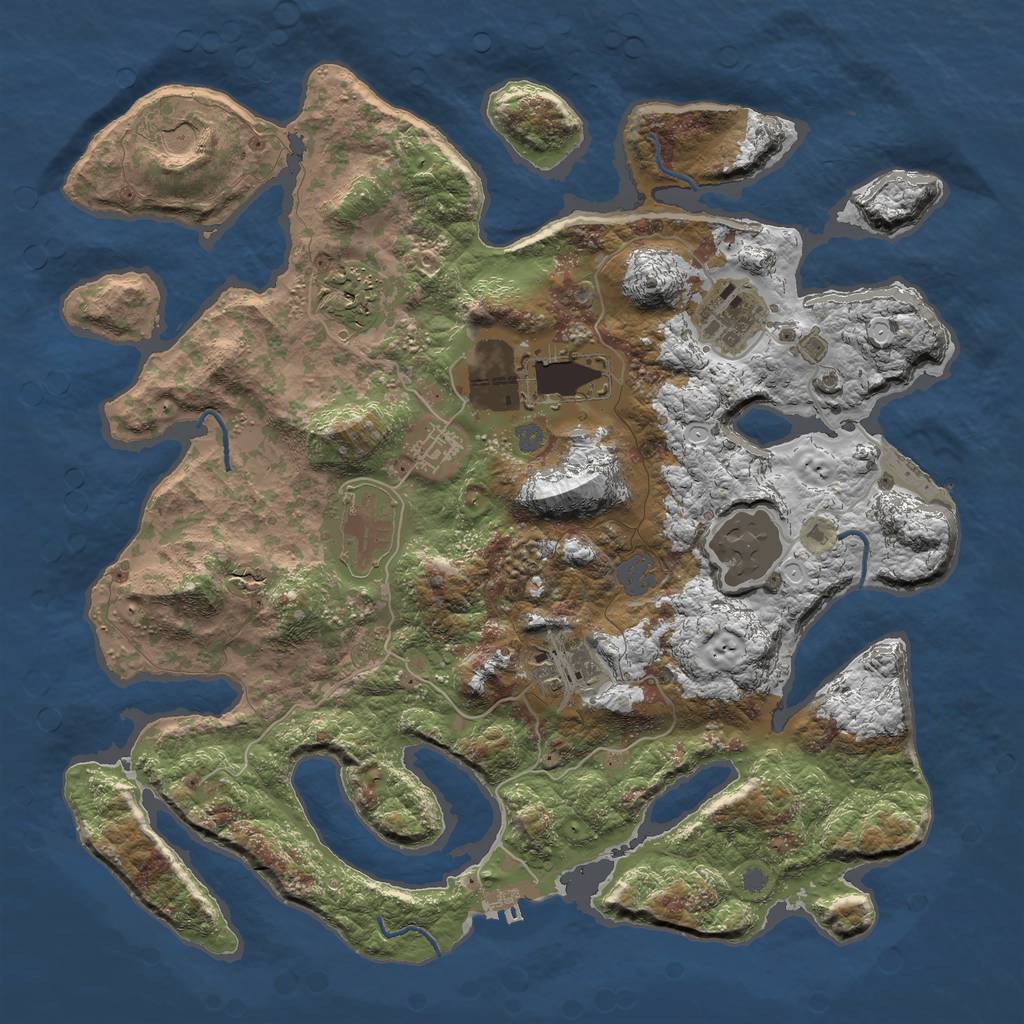 Rust Map: Procedural Map, Size: 3800, Seed: 19528, 15 Monuments