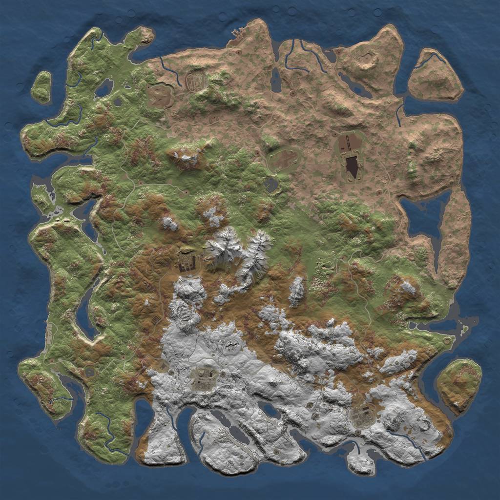 Rust Map: Procedural Map, Size: 5500, Seed: 137, 16 Monuments