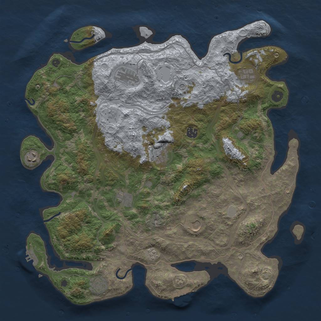 Rust Map: Procedural Map, Size: 4250, Seed: 14755, 17 Monuments