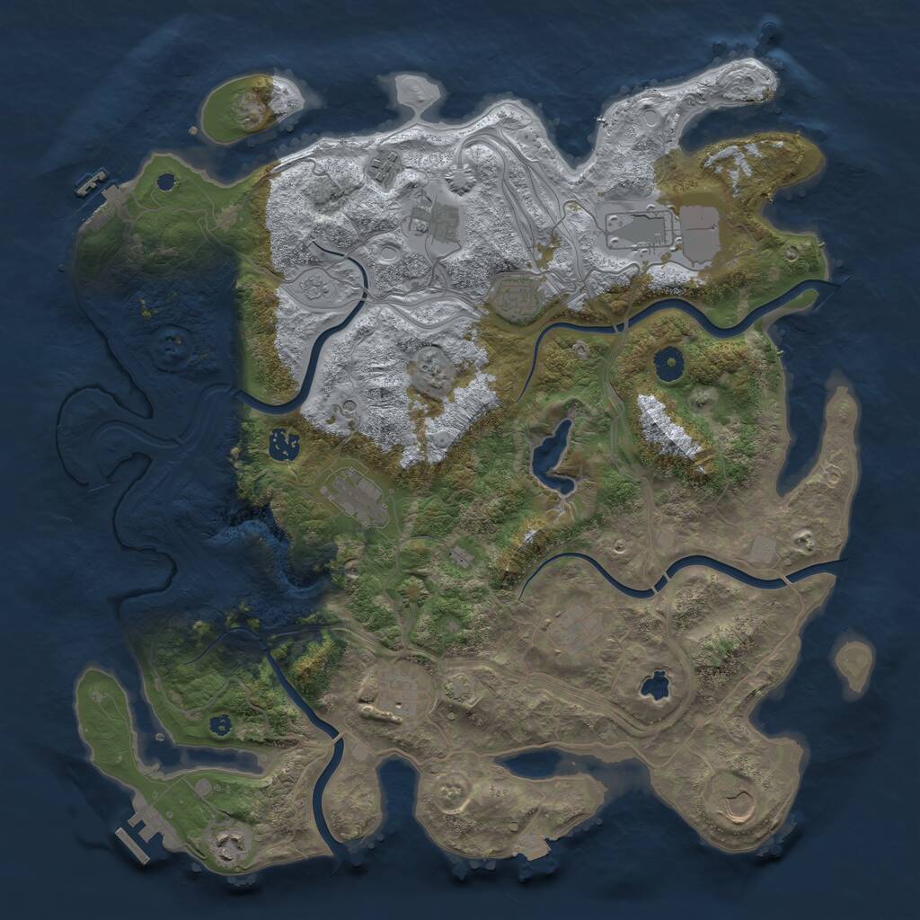Rust Map: Procedural Map, Size: 4250, Seed: 14755, 16 Monuments