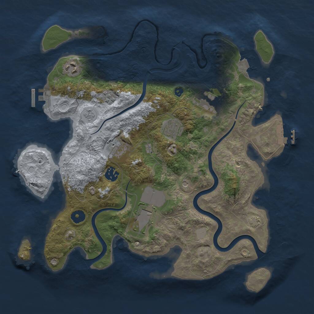 Rust Map: Procedural Map, Size: 3500, Seed: 7237822, 13 Monuments