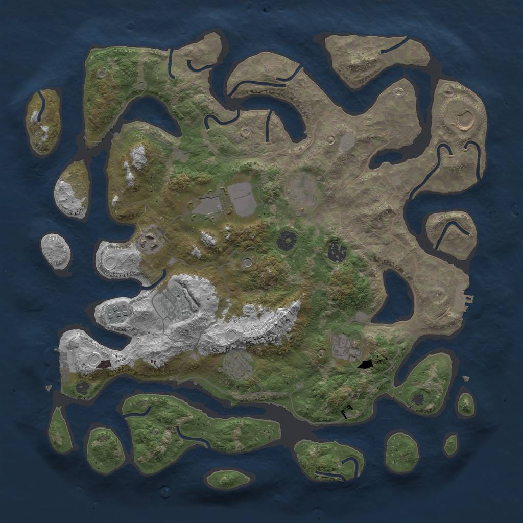 Rust Map: Procedural Map, Size: 4000, Seed: 9123164, 17 Monuments