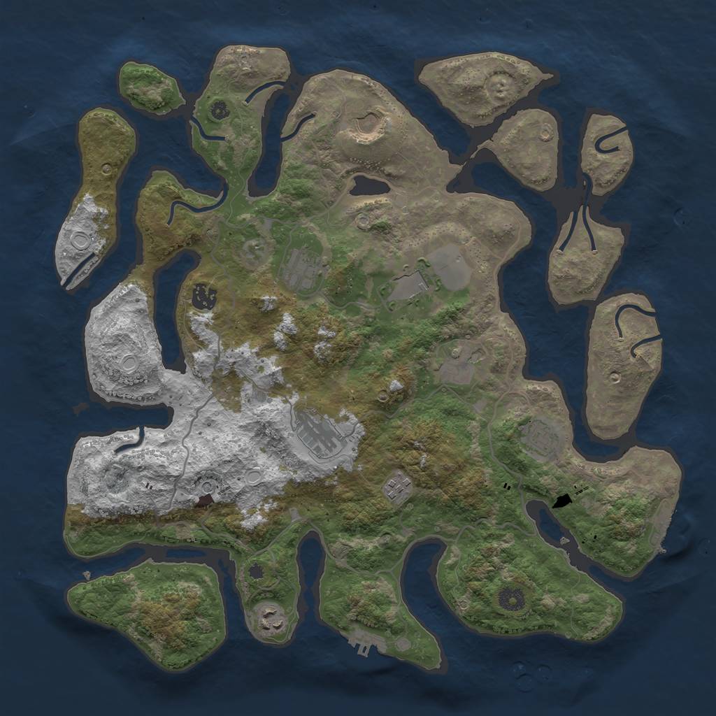Rust Map: Procedural Map, Size: 4096, Seed: 121902, 17 Monuments