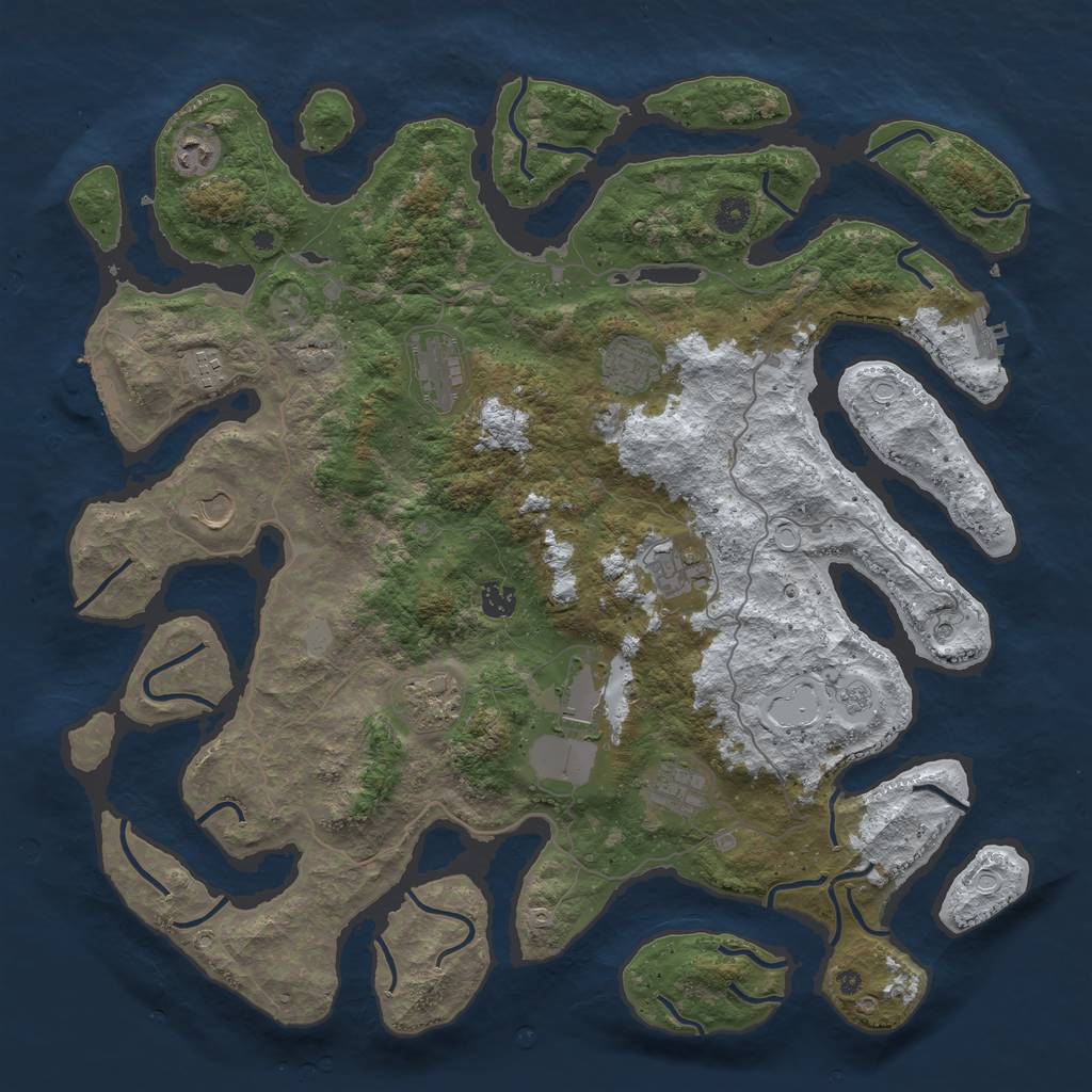 Rust Map: Procedural Map, Size: 4500, Seed: 530878464, 19 Monuments