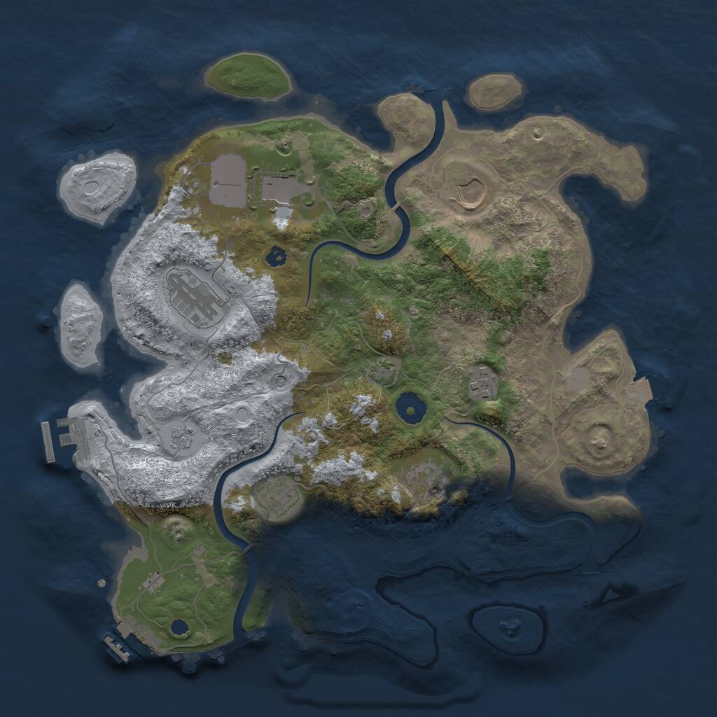 Rust Map: Procedural Map, Size: 3500, Seed: 200984, 12 Monuments