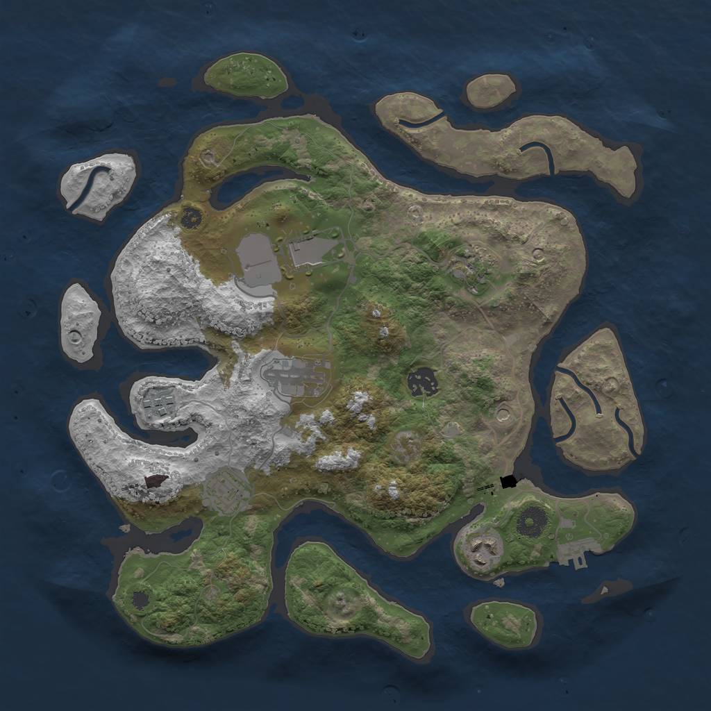 Rust Map: Procedural Map, Size: 3500, Seed: 200984, 11 Monuments