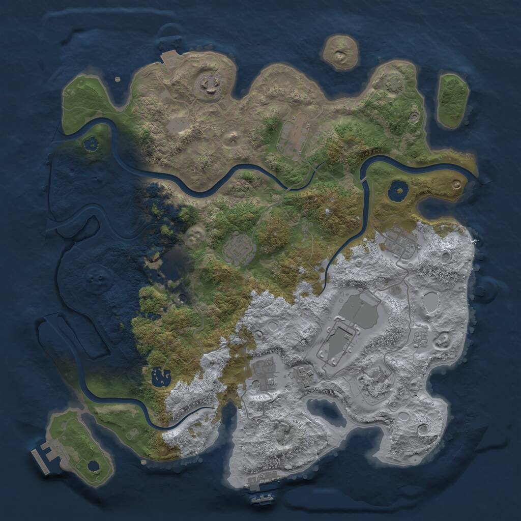 Rust Map: Procedural Map, Size: 3750, Seed: 111565, 16 Monuments