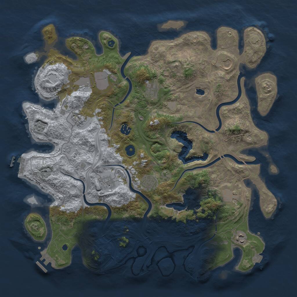 Rust Map: Procedural Map, Size: 4250, Seed: 811246477, 16 Monuments