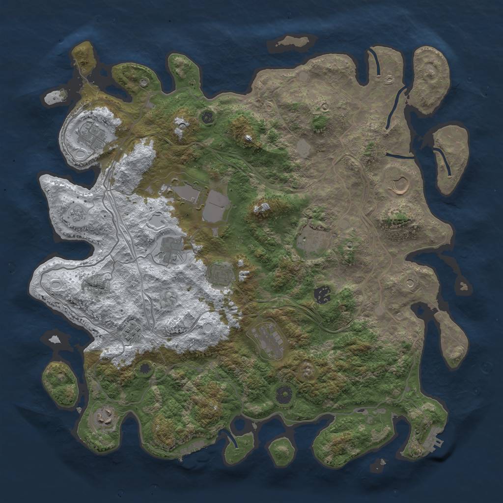 Rust Map: Procedural Map, Size: 4250, Seed: 811246477, 19 Monuments