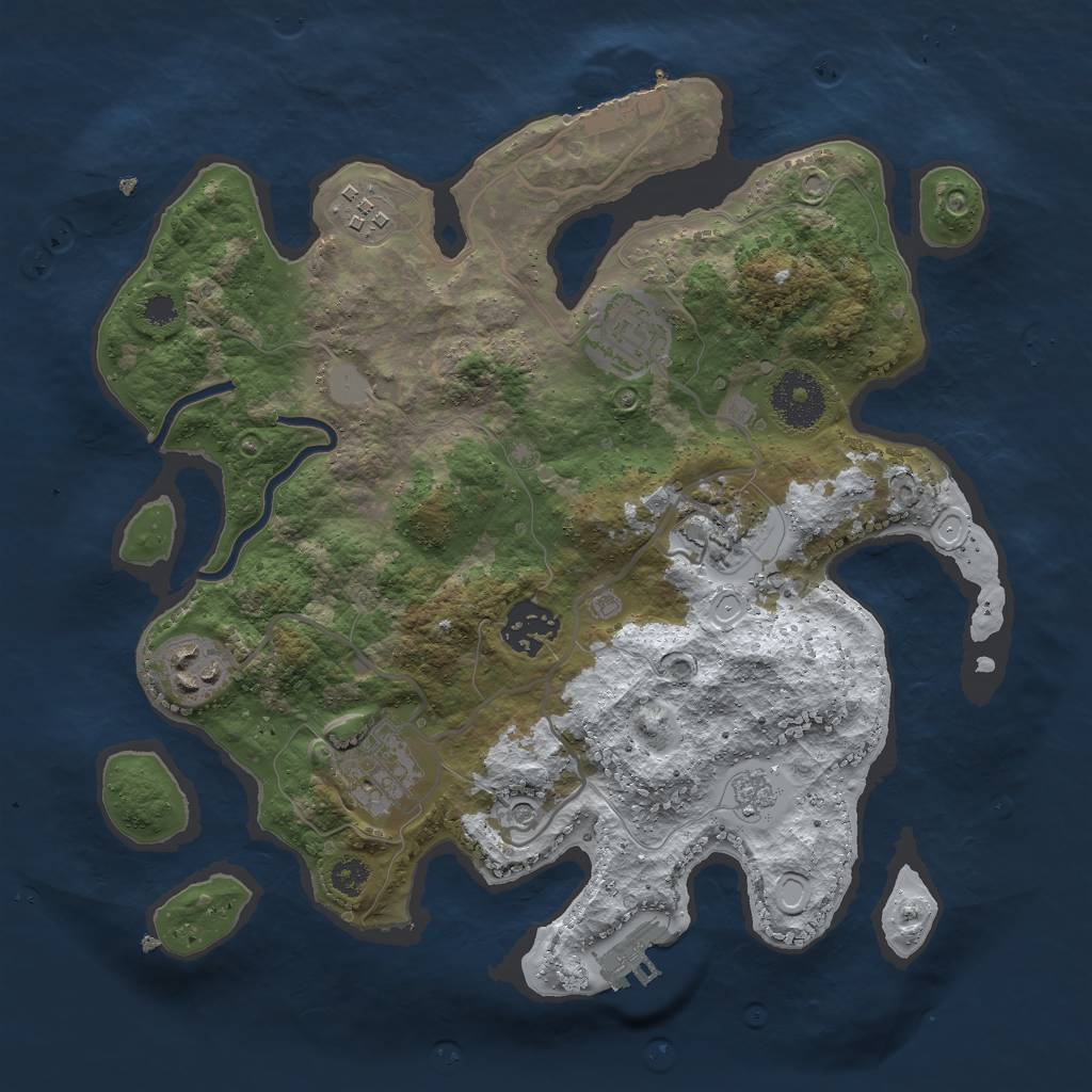 Rust Map: Procedural Map, Size: 3000, Seed: 387452, 15 Monuments