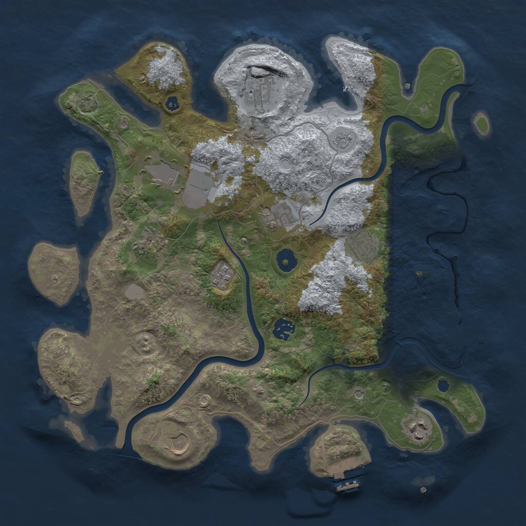 Rust Map: Procedural Map, Size: 3700, Seed: 156497653, 15 Monuments