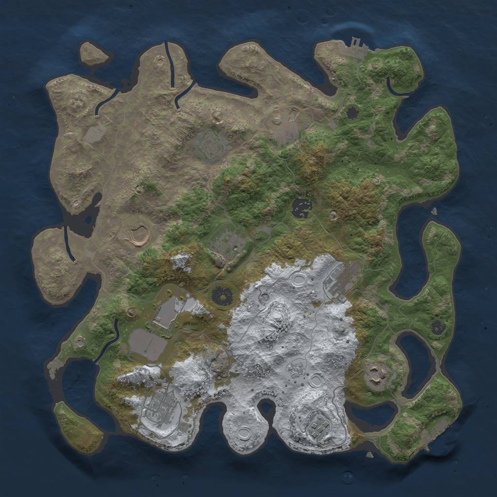 Rust Map: Procedural Map, Size: 3600, Seed: 873626400, 19 Monuments