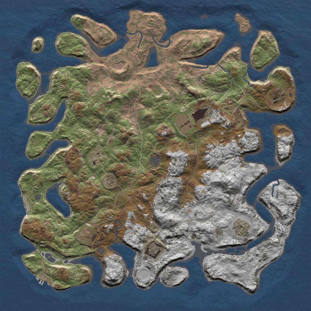 Rust Map: Procedural Map, Size: 4500, Seed: 753339, 15 Monuments