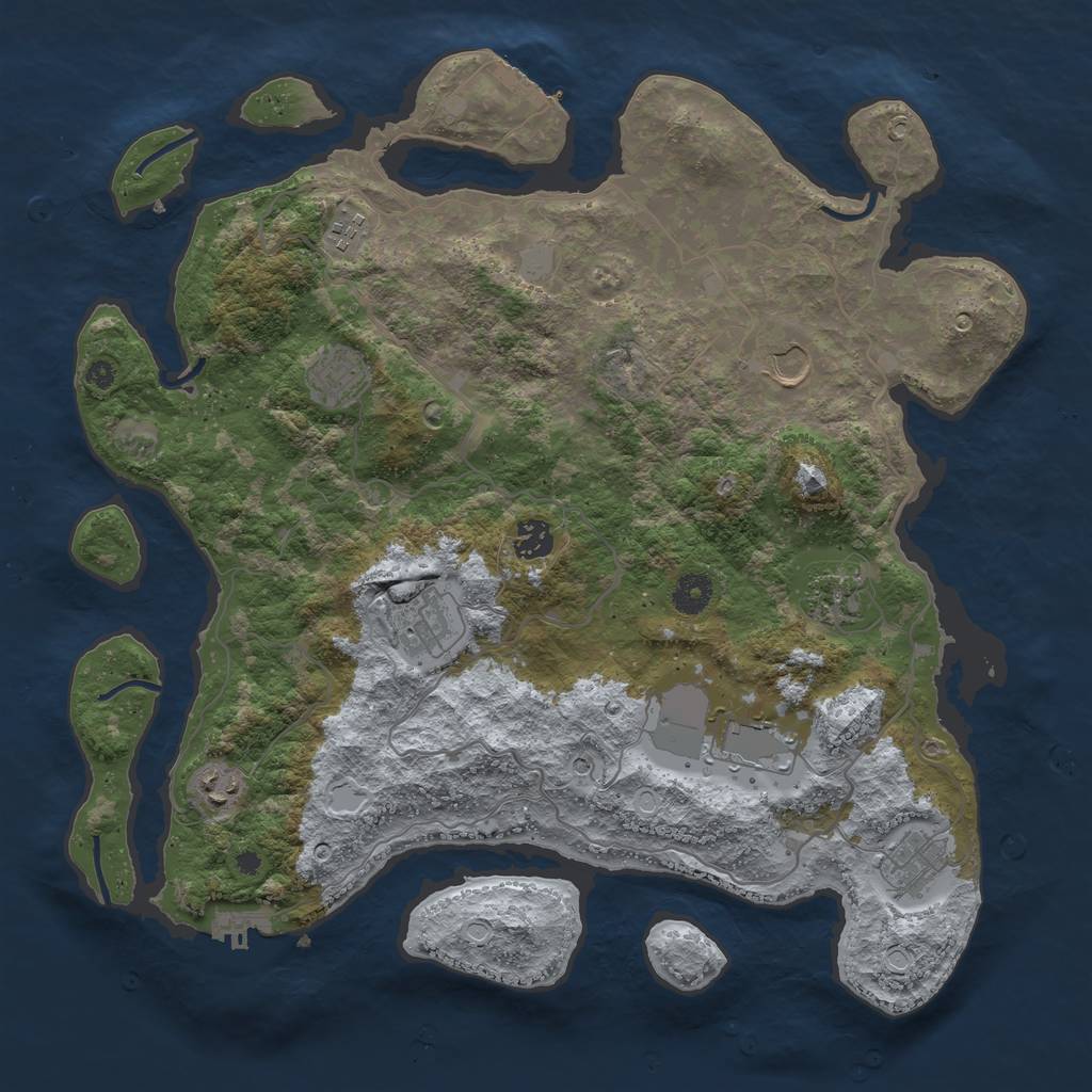 Rust Map: Procedural Map, Size: 4000, Seed: 542694947, 15 Monuments