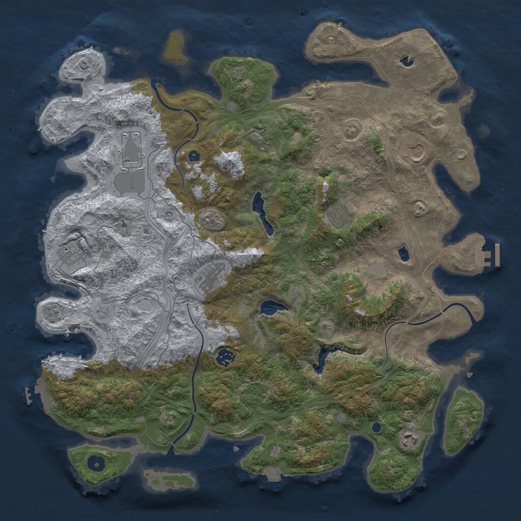 Rust Map: Procedural Map, Size: 4500, Seed: 63243970, 15 Monuments