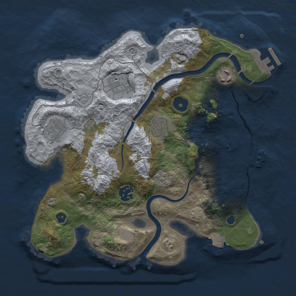 Rust Map: Procedural Map, Size: 3000, Seed: 903090, 12 Monuments