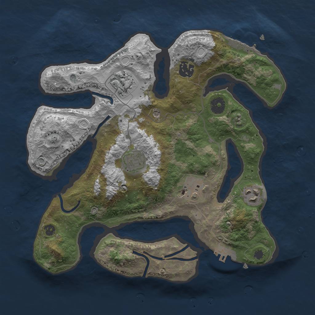 Rust Map: Procedural Map, Size: 3000, Seed: 903090, 13 Monuments