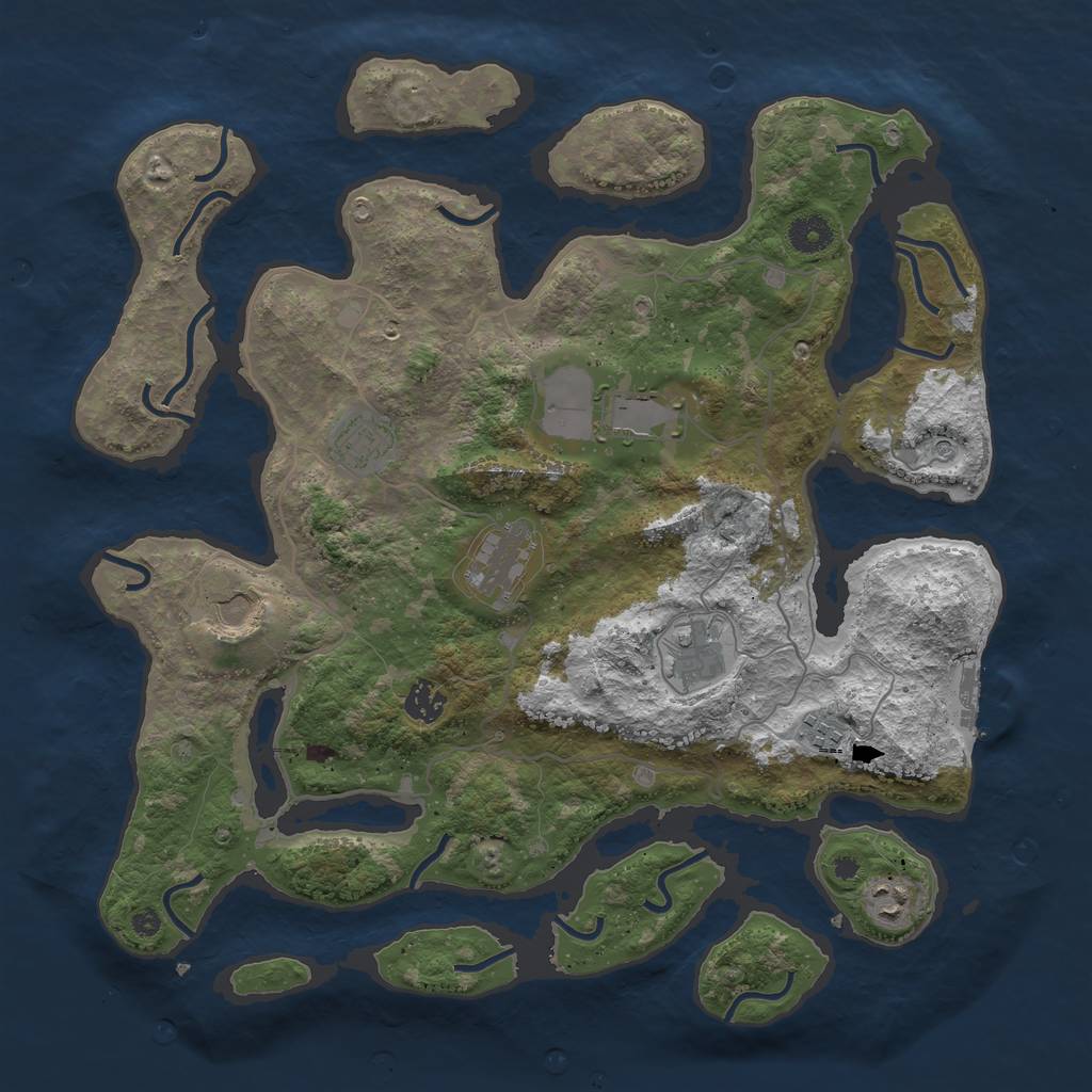 Rust Map: Procedural Map, Size: 4000, Seed: 1725563905, 12 Monuments