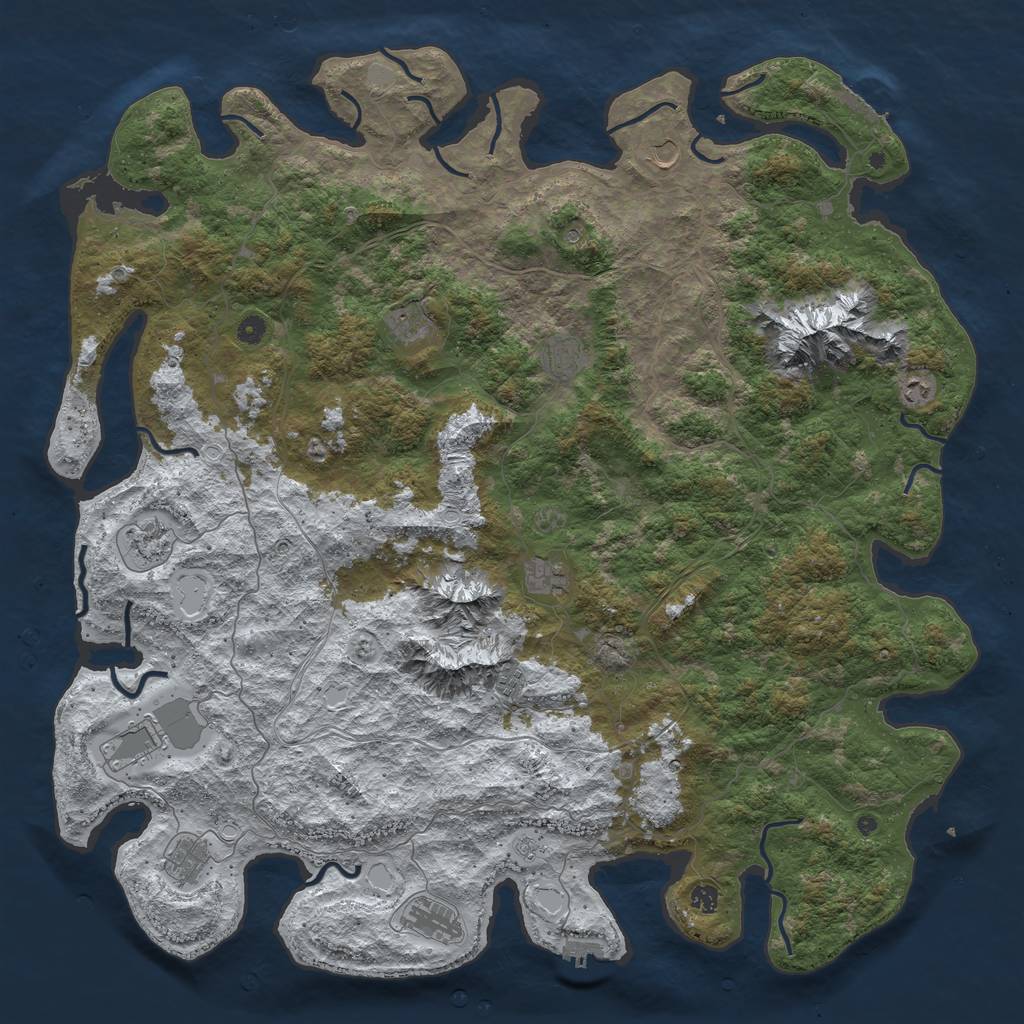 Rust Map: Procedural Map, Size: 5435, Seed: 6000, 20 Monuments