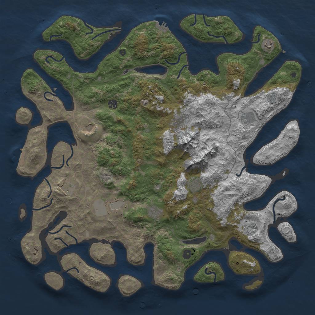 Rust Map: Procedural Map, Size: 5000, Seed: 78423, 22 Monuments