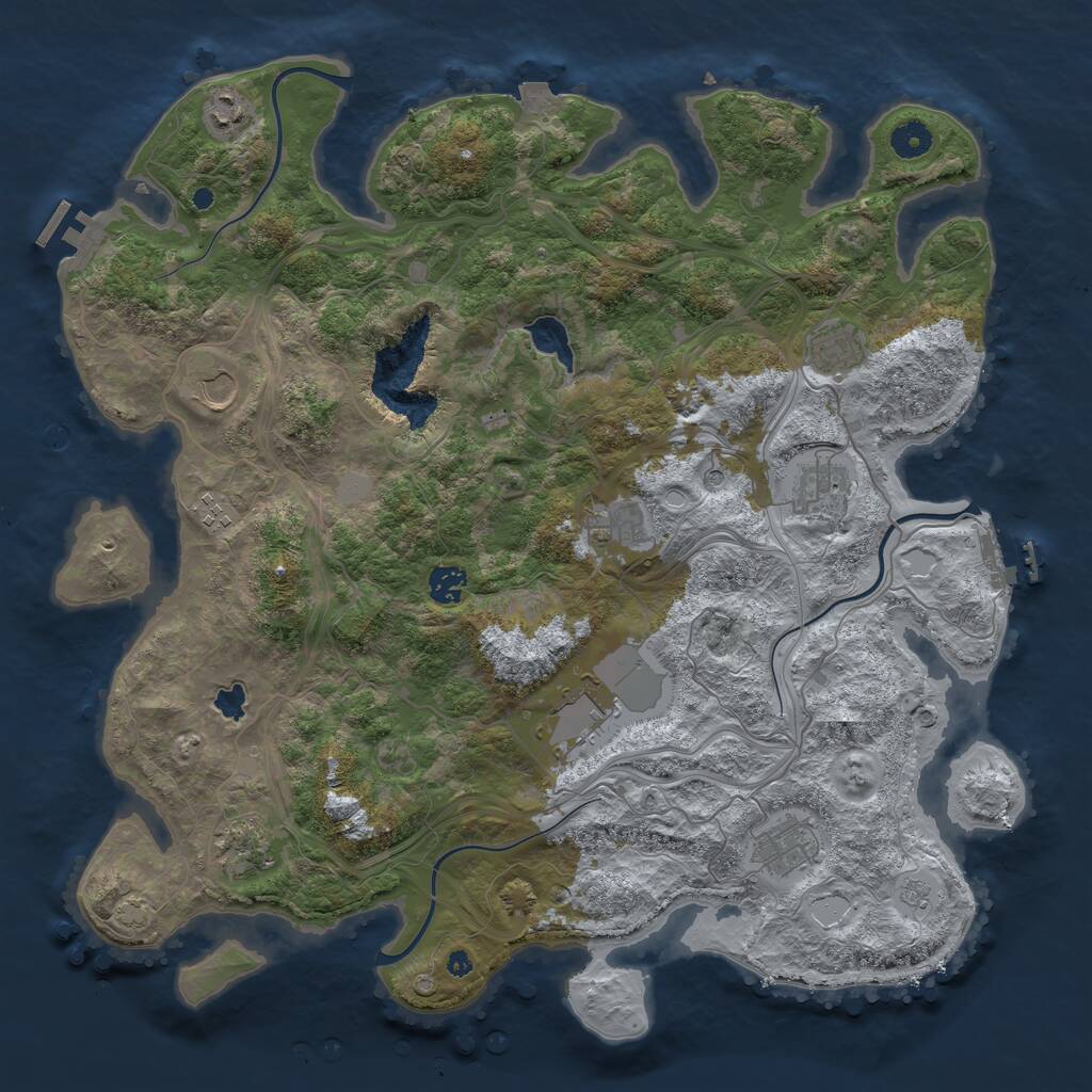 Rust Map: Procedural Map, Size: 4250, Seed: 1258375383, 16 Monuments