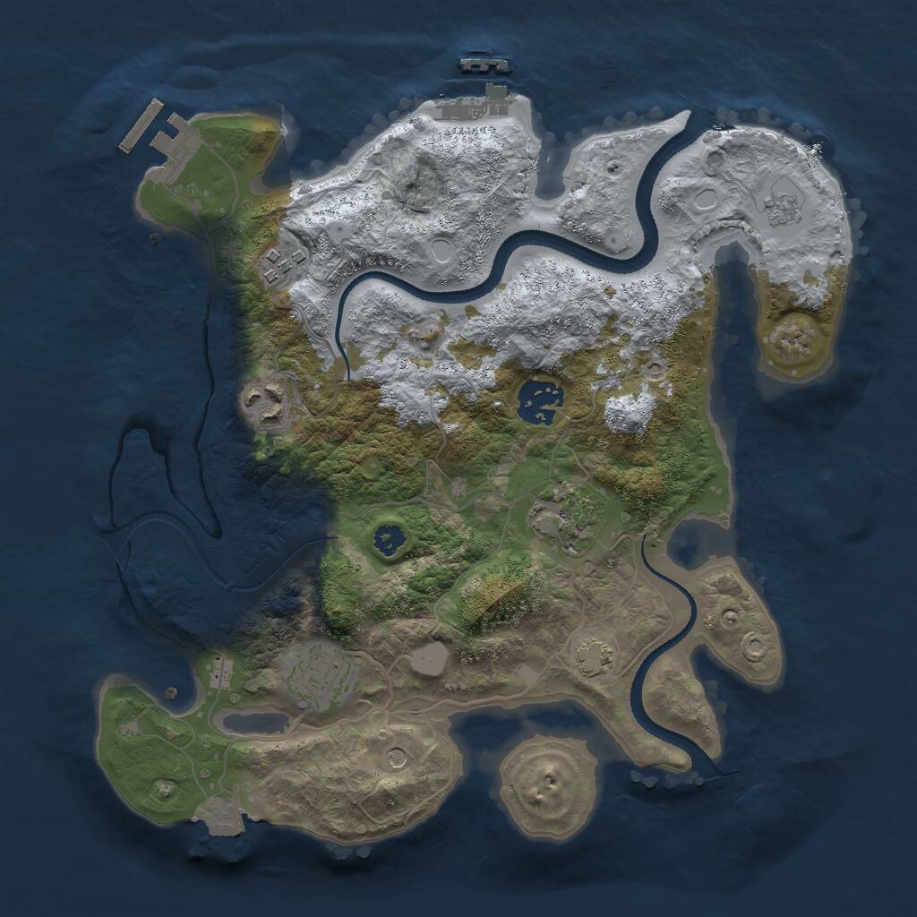 Rust Map: Procedural Map, Size: 3000, Seed: 90270834, 11 Monuments
