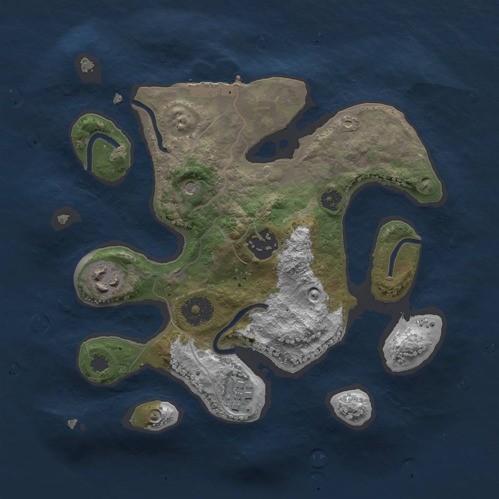 Rust Map: Procedural Map, Size: 2500, Seed: 1236, 7 Monuments