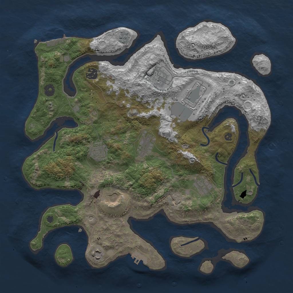 Rust Map: Procedural Map, Size: 3750, Seed: 732211, 20 Monuments