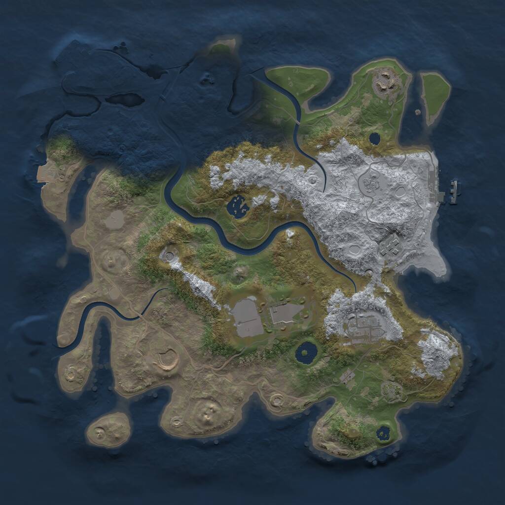 Rust Map: Procedural Map, Size: 3500, Seed: 41416118, 12 Monuments
