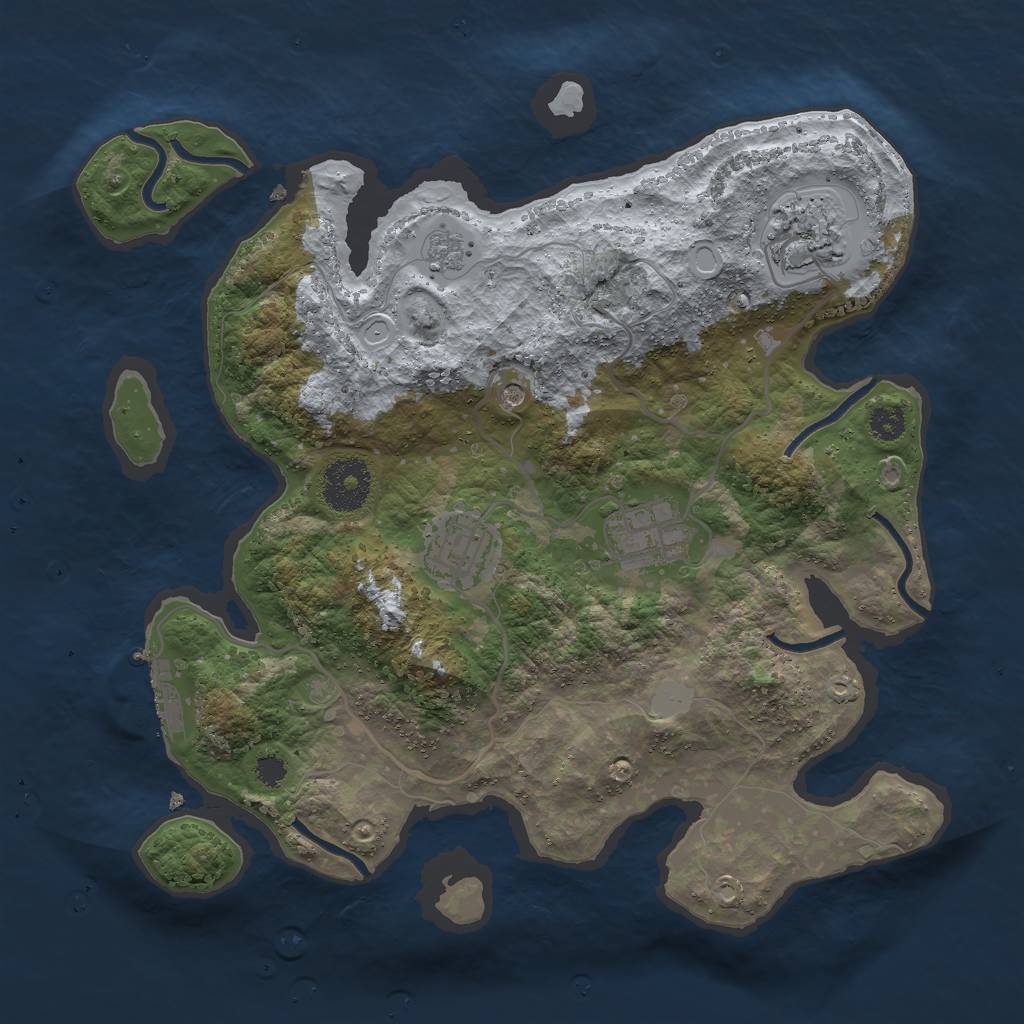 Rust Map: Procedural Map, Size: 3000, Seed: 118658709, 9 Monuments