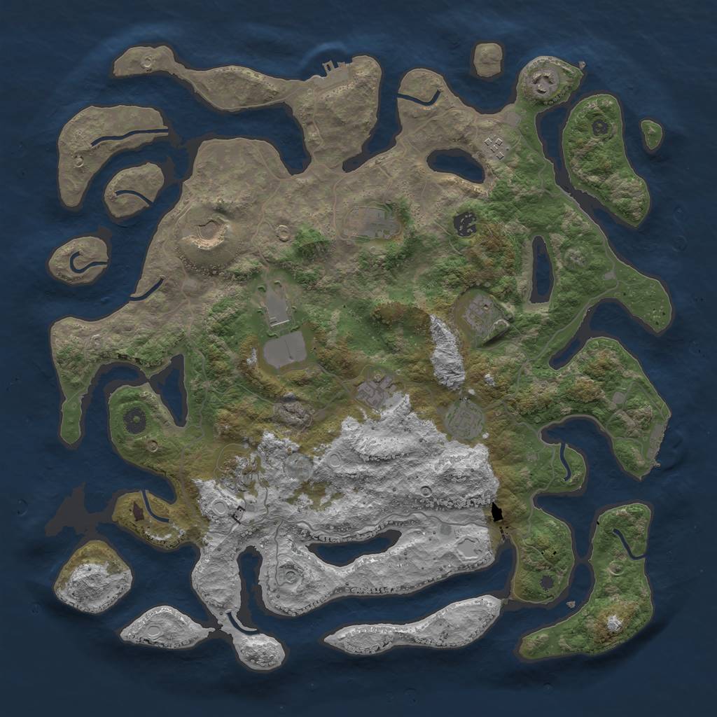 Rust Map: Procedural Map, Size: 4400, Seed: 16429211, 18 Monuments