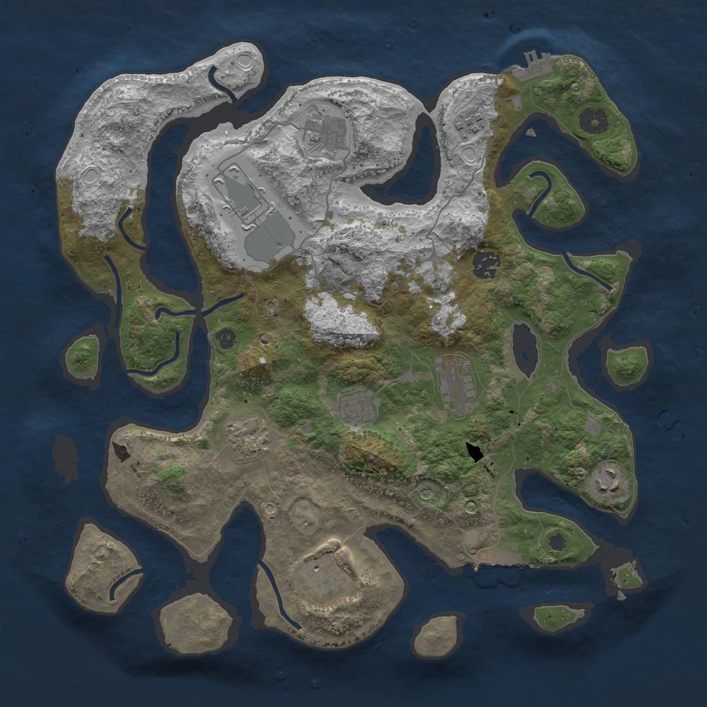 Rust Map: Procedural Map, Size: 3750, Seed: 111506, 20 Monuments