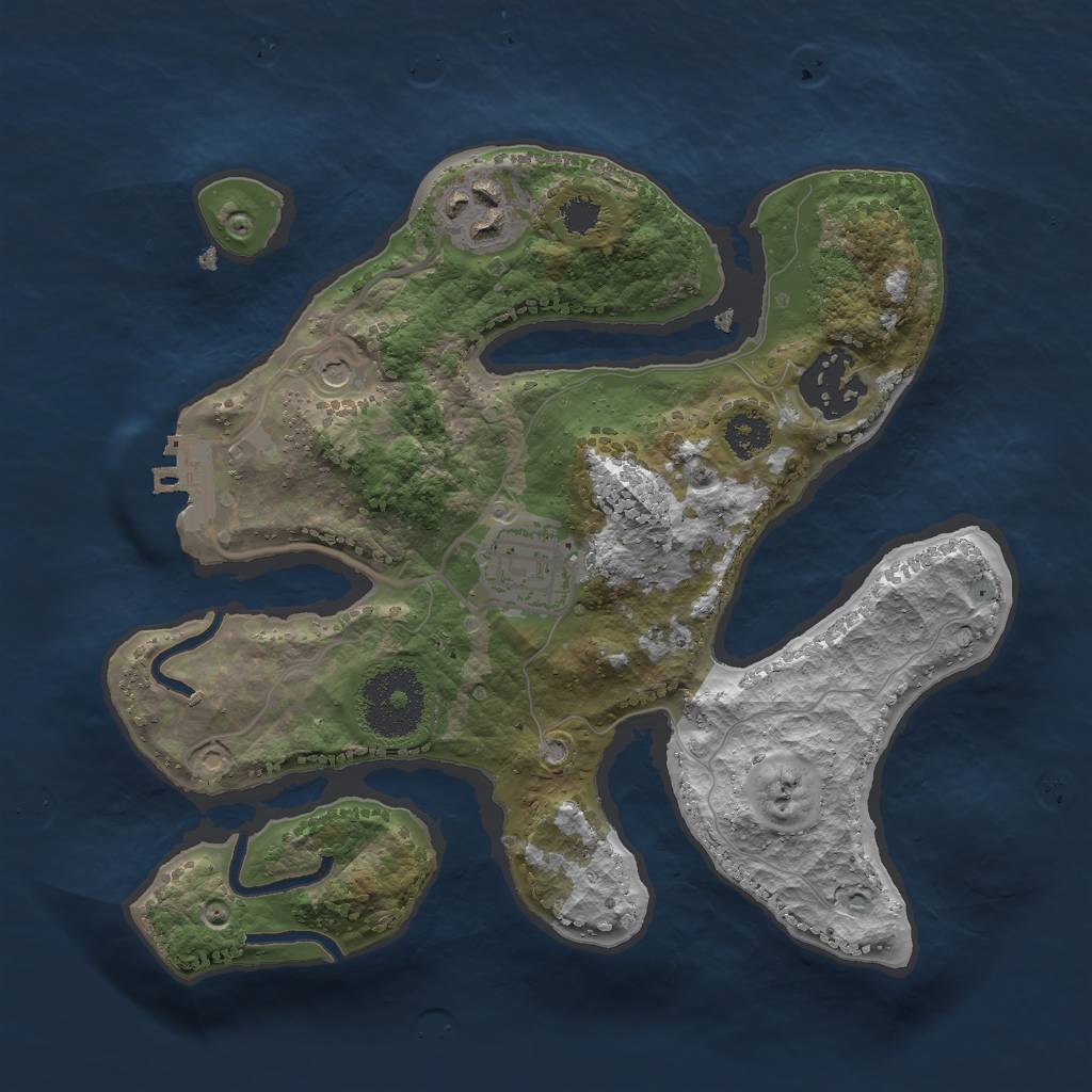 Rust Map: Procedural Map, Size: 2500, Seed: 1621177222, 7 Monuments