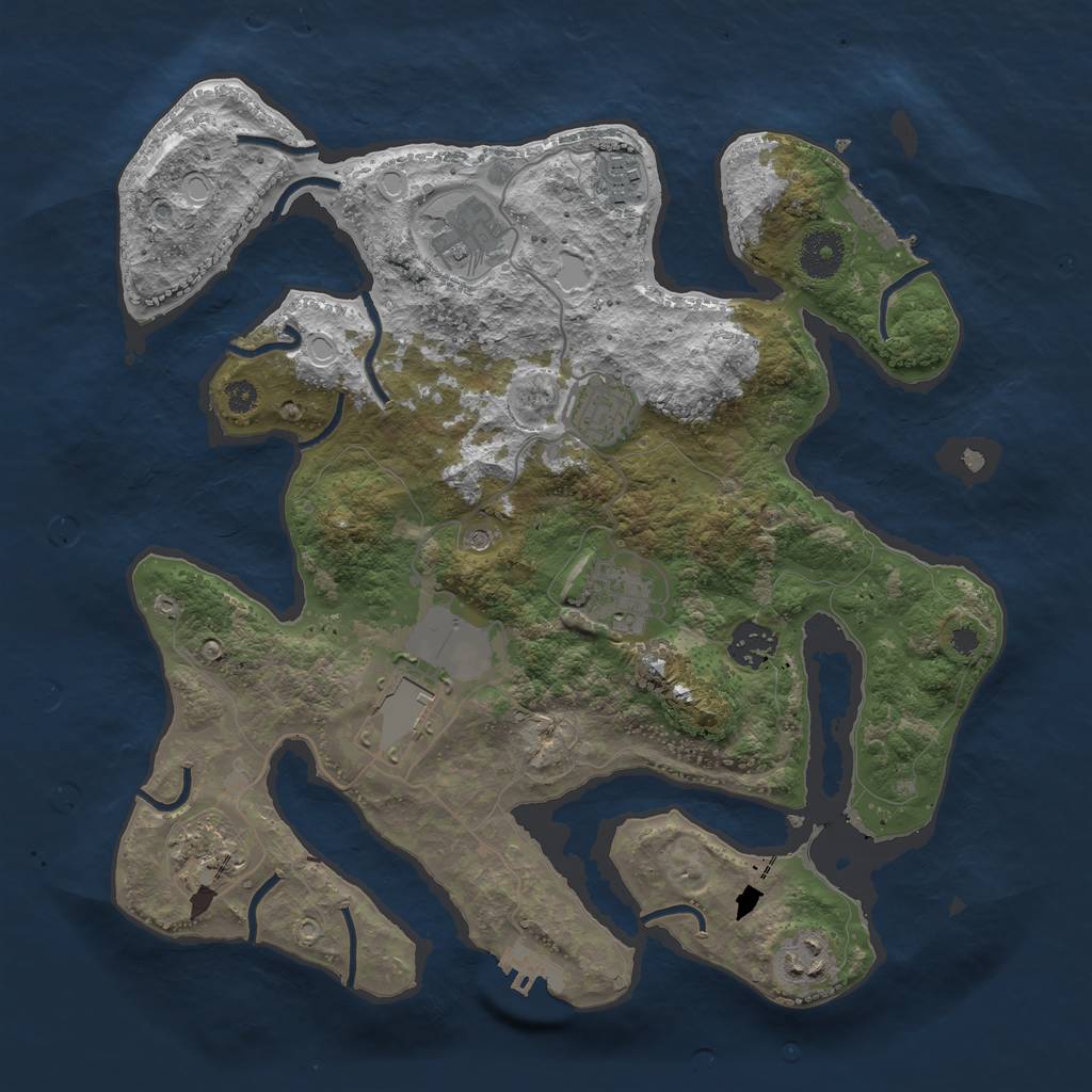 Rust Map: Procedural Map, Size: 3500, Seed: 3221989, 16 Monuments