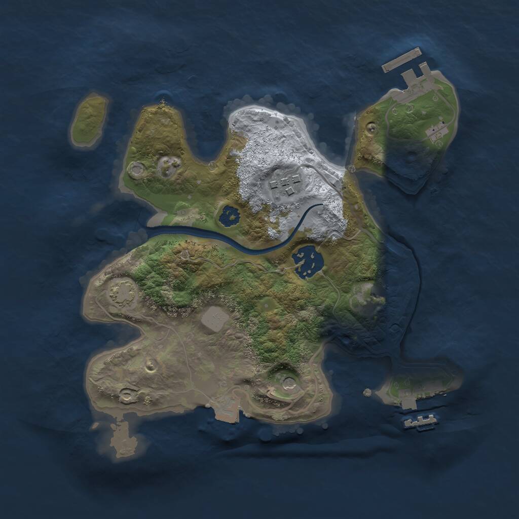 Rust Map: Procedural Map, Size: 2500, Seed: 131999, 7 Monuments