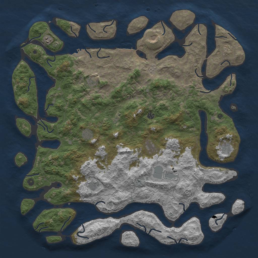 Rust Map: Procedural Map, Size: 5500, Seed: 75652949, 16 Monuments