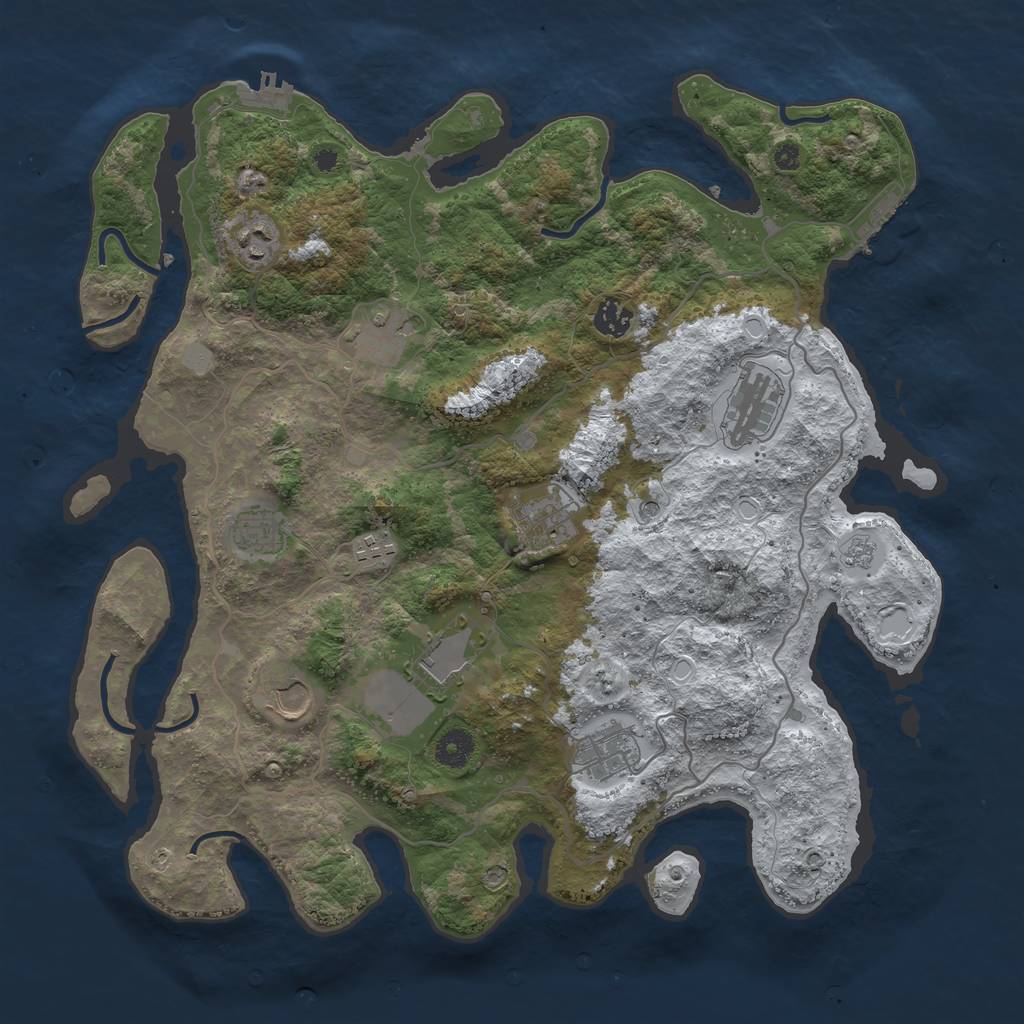 Rust Map: Procedural Map, Size: 4000, Seed: 112441961, 19 Monuments