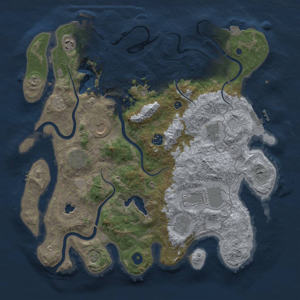 Rust Map: Procedural Map, Size: 4000, Seed: 112441961, 14 Monuments