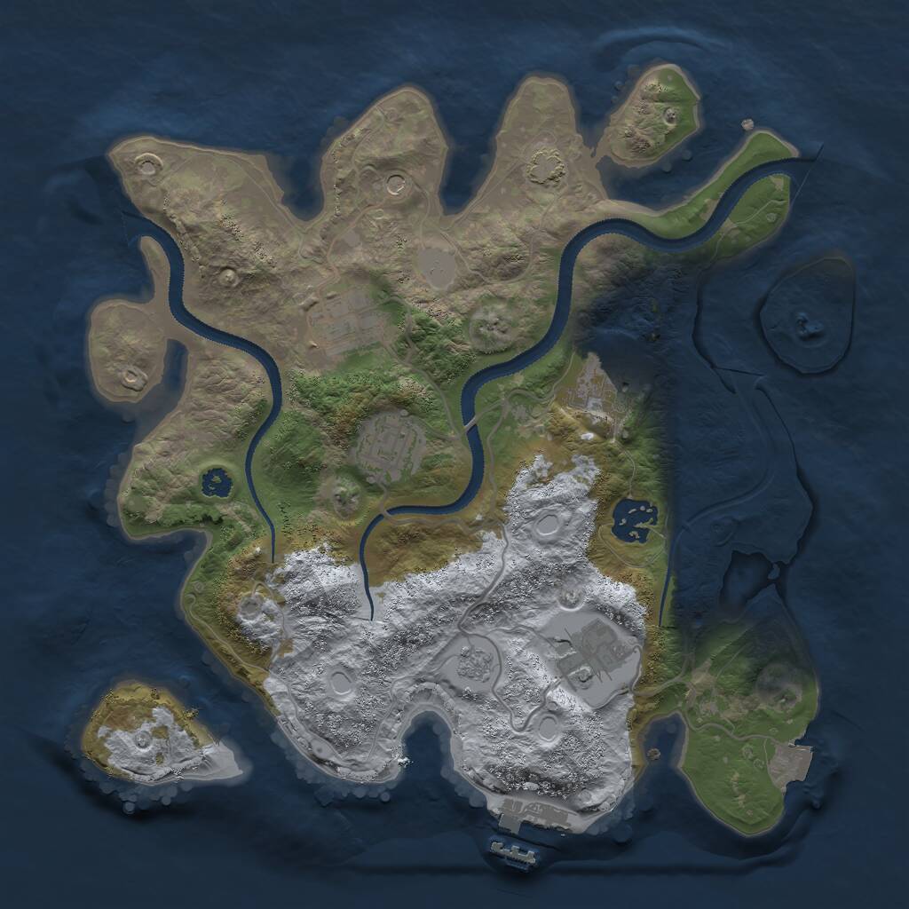 Rust Map: Procedural Map, Size: 3000, Seed: 420247365, 10 Monuments