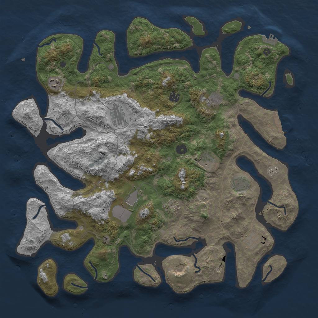 Rust Map: Procedural Map, Size: 4500, Seed: 1900, 16 Monuments