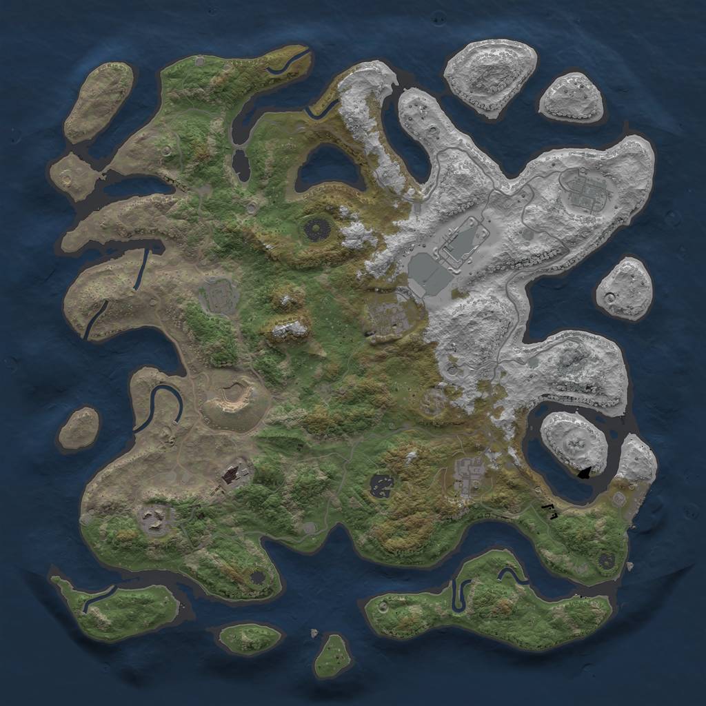 Rust Map: Procedural Map, Size: 4250, Seed: 28740, 13 Monuments