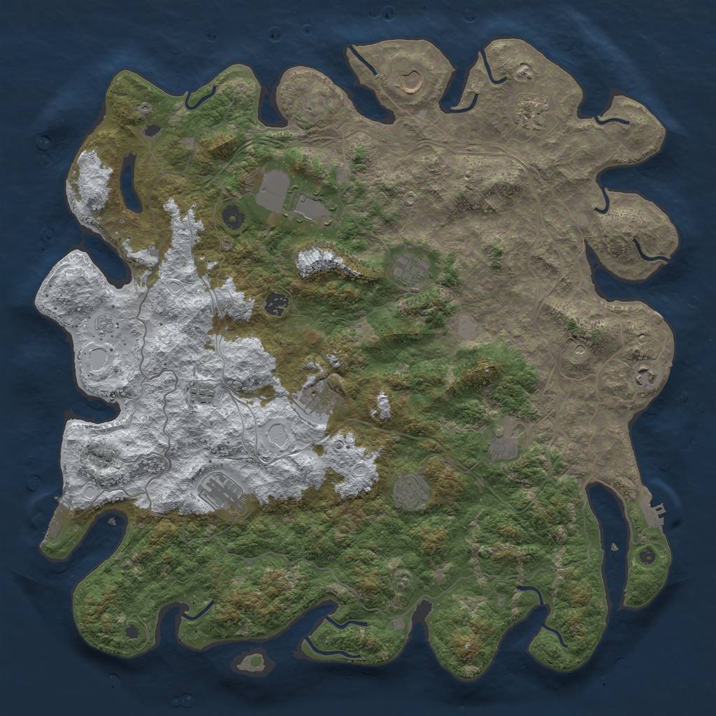 Rust Map: Procedural Map, Size: 4650, Seed: 857048689, 20 Monuments