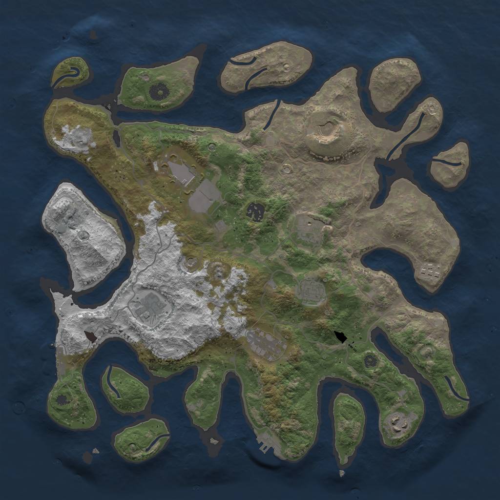 Rust Map: Procedural Map, Size: 4000, Seed: 223422, 14 Monuments