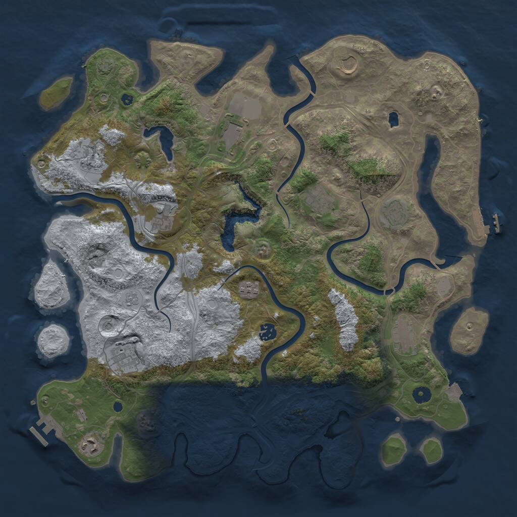 Rust Map: Procedural Map, Size: 4350, Seed: 25173431, 17 Monuments