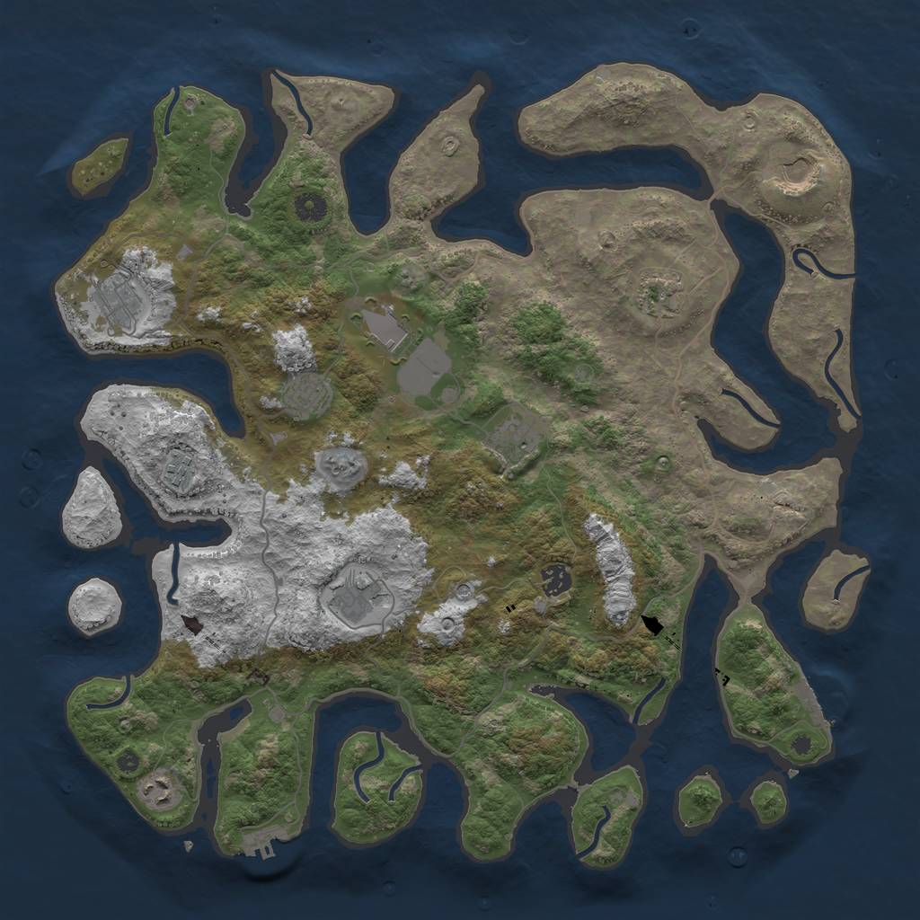 Rust Map: Procedural Map, Size: 4350, Seed: 25173431, 15 Monuments